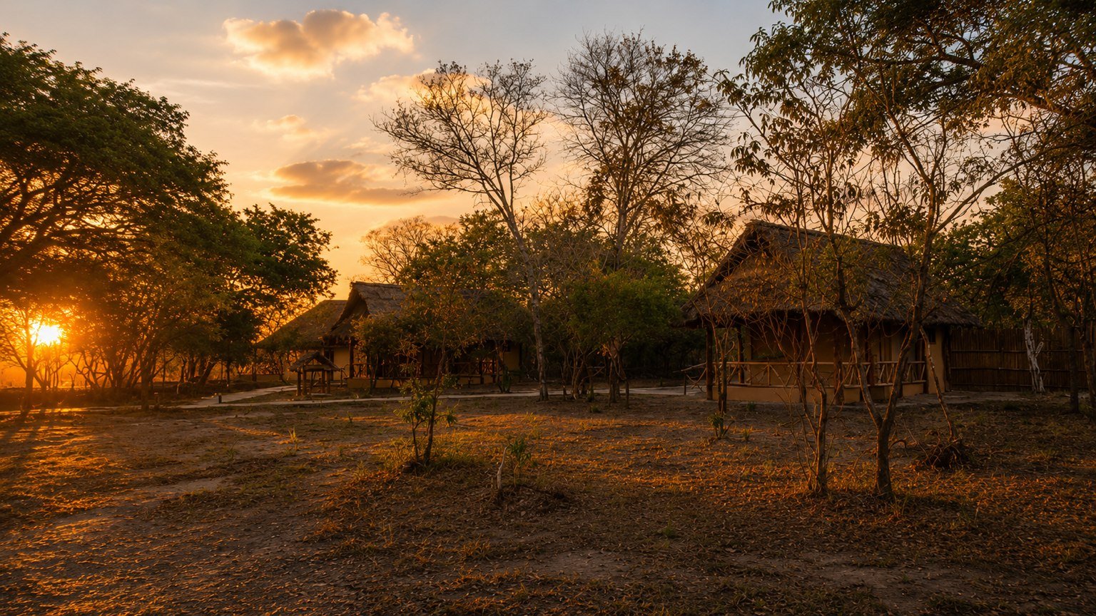 Mtemere lodge grounds at sunset